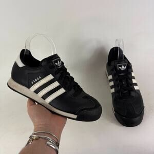 adidas Samoa Athletic Sneakers Men's 6 Black Leather Lace-Up Low Top G20687